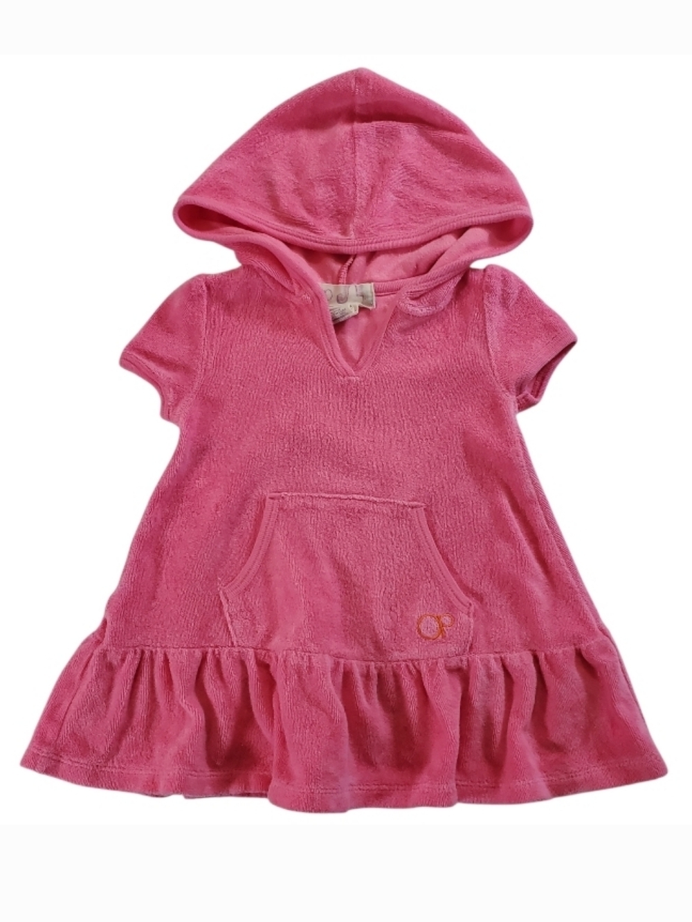 K1139 * Op Ocean Pacific Girls Hooded Terry Swim Cover Up Dress Pink Size 12M